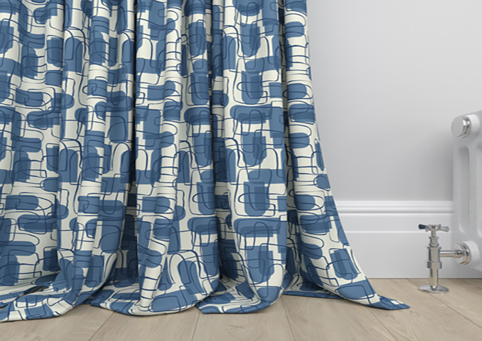 Meander, Navy - Made to Measure Curtains - Image 6